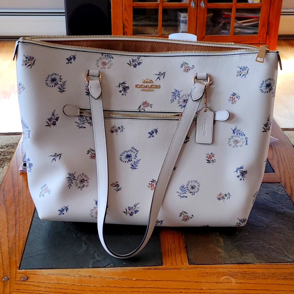 Large Coach Dandelion print tote